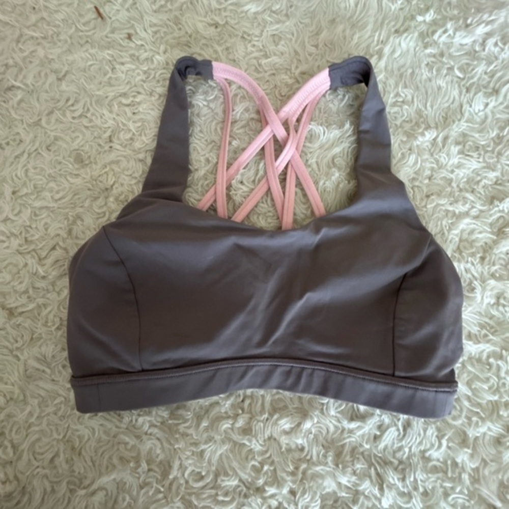 lululemon athletica Gray and Pink Sports‎ Bra